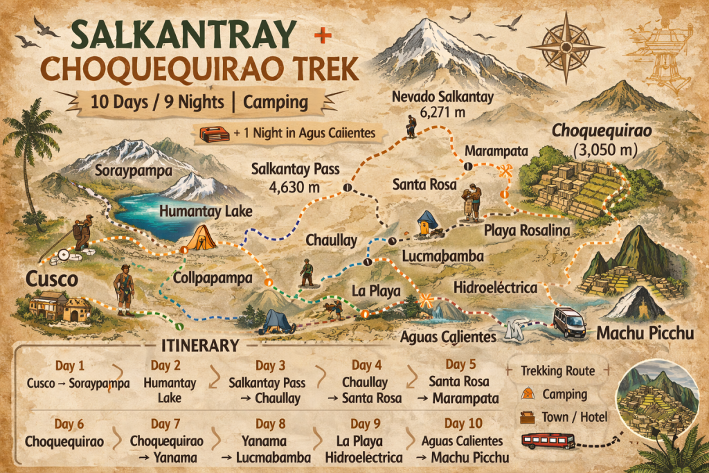 Map 10DAYSTREKSalkantay chqoeuquirao